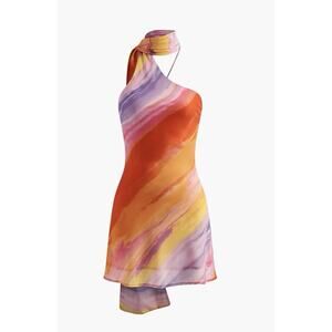 Micas Multi Color Tie Back Short Dress Size Large